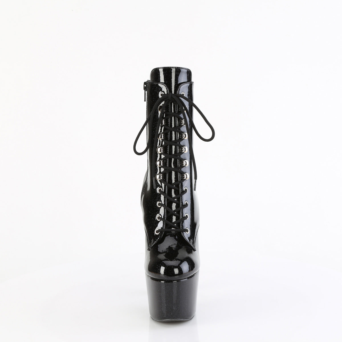 ADORE-1020GP *7" Heel, 2 3/4" PF Lace-Up Front Ankle Boot, Side Zip