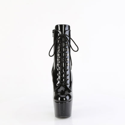 ADORE-1020GP *7" Heel, 2 3/4" PF Lace-Up Front Ankle Boot, Side Zip