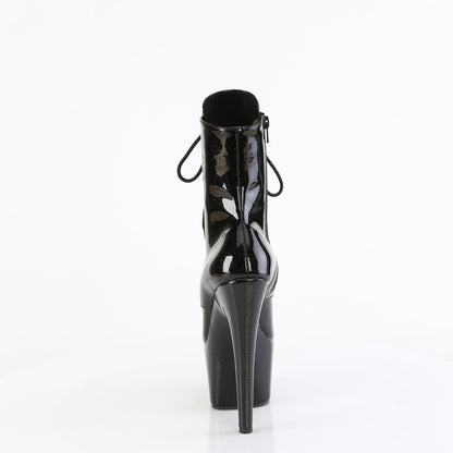 ADORE-1020GP *7" Heel, 2 3/4" PF Lace-Up Front Ankle Boot, Side Zip