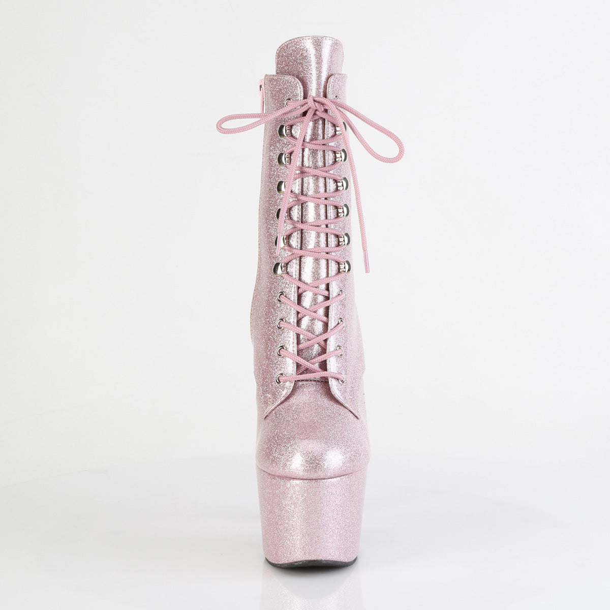 ADORE-1020GP *7" Heel, 2 3/4" PF Lace-Up Front Ankle Boot, Side Zip