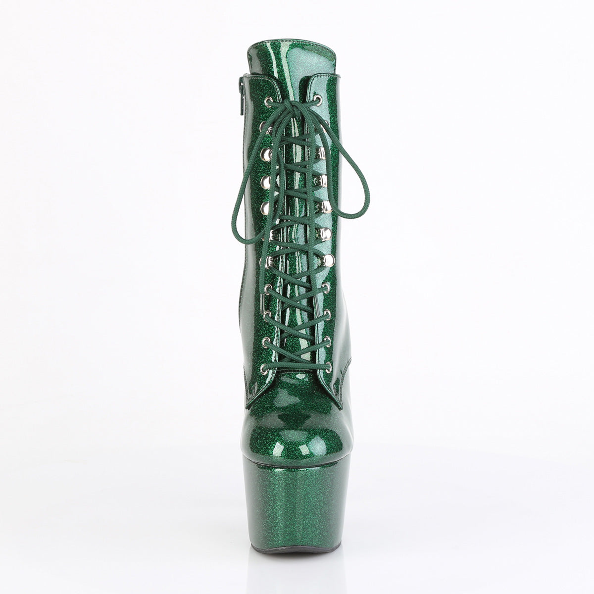 ADORE-1020GP 7" Heel, 2 3/4" PF Lace-Up Front Ankle Boot, Side Zip