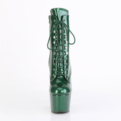 ADORE-1020GP 7" Heel, 2 3/4" PF Lace-Up Front Ankle Boot, Side Zip