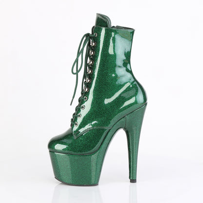 ADORE-1020GP 7" Heel, 2 3/4" PF Lace-Up Front Ankle Boot, Side Zip