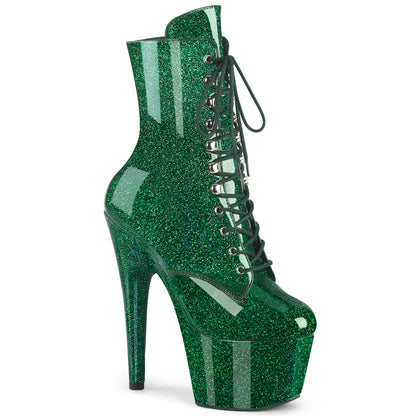 ADORE-1020GP 7" Heel, 2 3/4" PF Lace-Up Front Ankle Boot, Side Zip