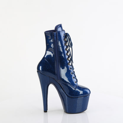 ADORE-1020GP 7" Heel, 2 3/4" PF Lace-Up Front Ankle Boot, Side Zip