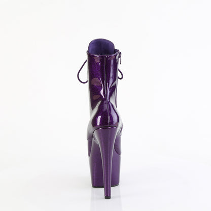 ADORE-1020GP 7" Heel, 2 3/4" PF Lace-Up Front Ankle Boot, Side Zip