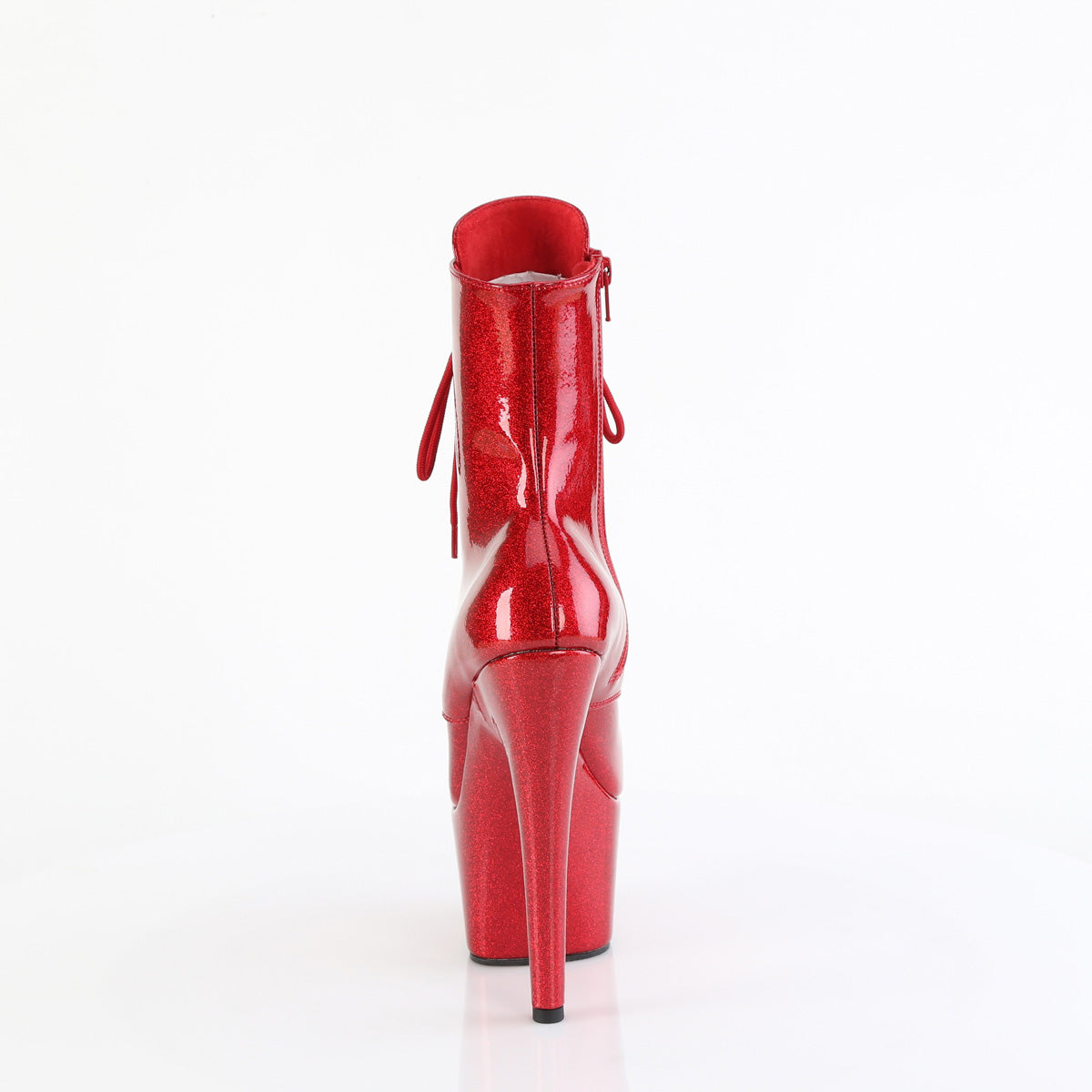 ADORE-1020GP *7" Heel, 2 3/4" PF Lace-Up Front Ankle Boot, Side Zip