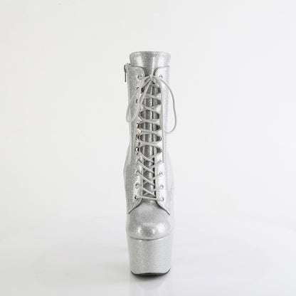 ADORE-1020GP *7" Heel, 2 3/4" PF Lace-Up Front Ankle Boot, Side Zip