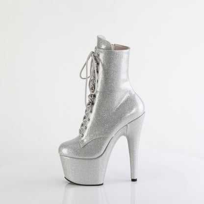 ADORE-1020GP *7" Heel, 2 3/4" PF Lace-Up Front Ankle Boot, Side Zip