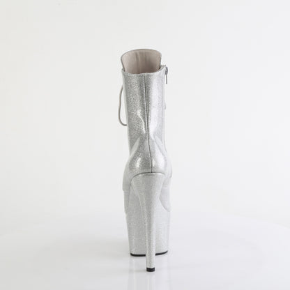 ADORE-1020GP *7" Heel, 2 3/4" PF Lace-Up Front Ankle Boot, Side Zip