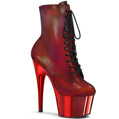 ADORE-1020HFN *7" Heel, 2 3/4" PF Lace-Up Front Ankle Boot, Side Zip