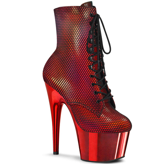 ADORE-1020HFN *7" Heel, 2 3/4" PF Lace-Up Front Ankle Boot, Side Zip
