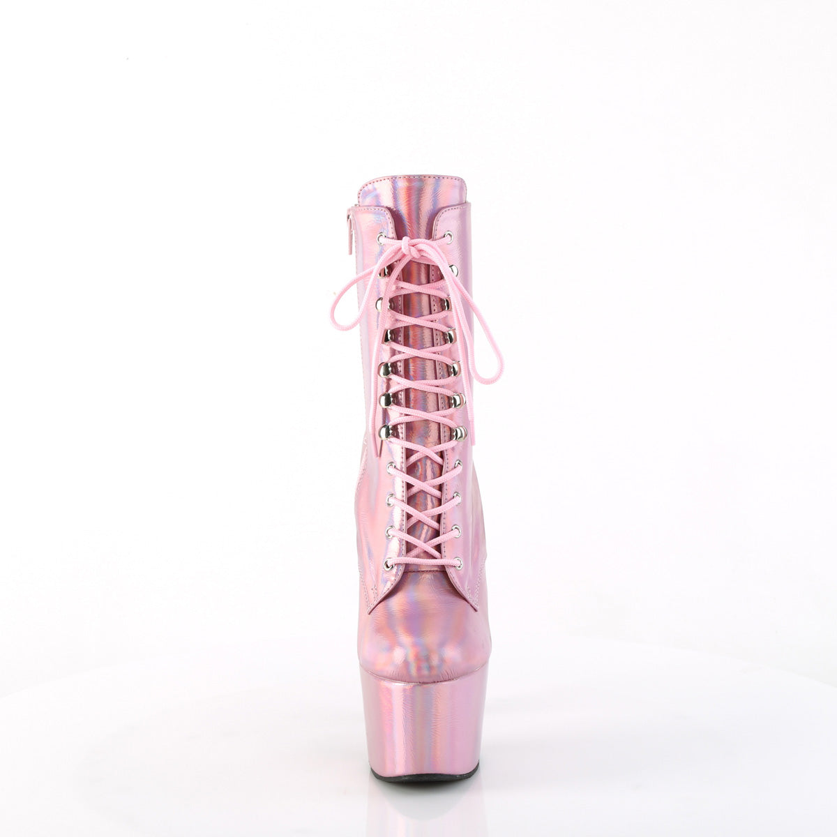 ADORE-1020HG *7" Heel, 2 3/4" PF Lace-Up Front Ankle Boot, Side Zip