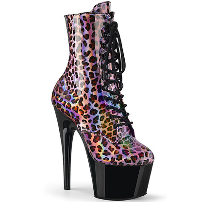 ADORE-1020LP *7" Heel, 2 3/4" PF Lace-Up Front Ankle Boot, Side Zip