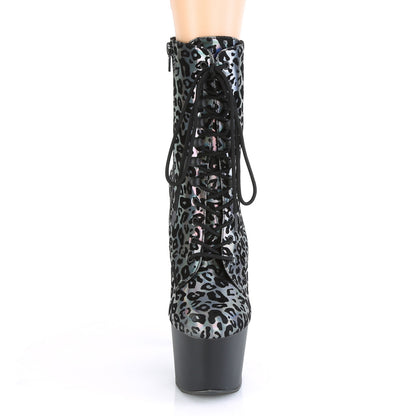 ADORE-1020LP *7" Heel, 2 3/4" PF Lace-Up Front Ankle Boot, Side Zip