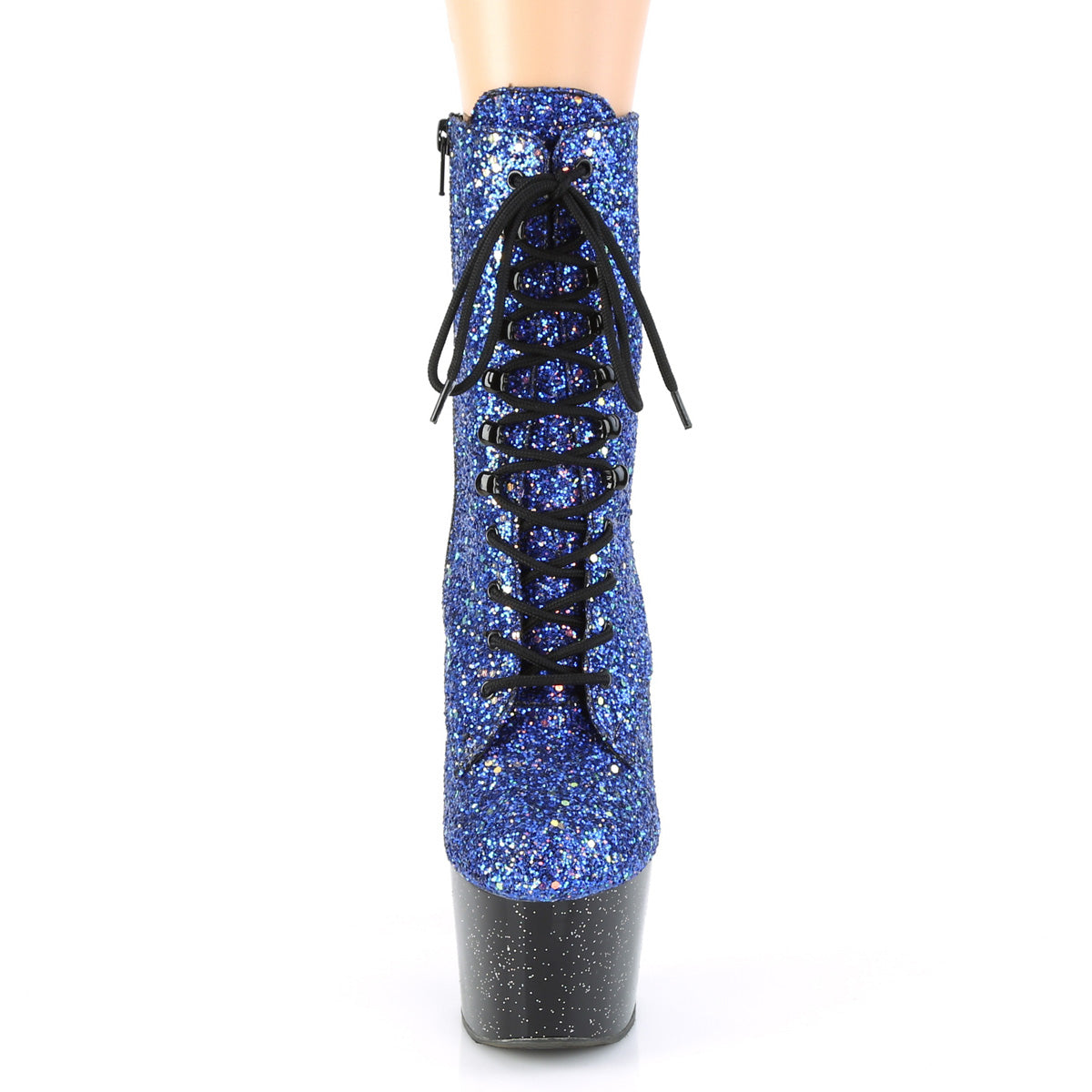 ADORE-1020MG *7" Heel, 2 3/4" PF Lace-Up Front Ankle Boot, Side Zip