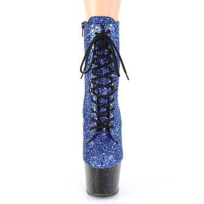 ADORE-1020MG *7" Heel, 2 3/4" PF Lace-Up Front Ankle Boot, Side Zip