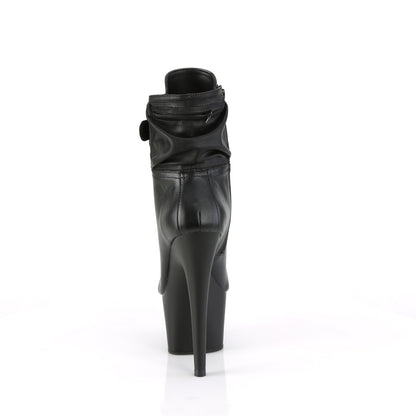 ADORE-1020POUCH *7" Heel, 2 3/4" PF Lace-Up Front Ankle Boot, Side Zip