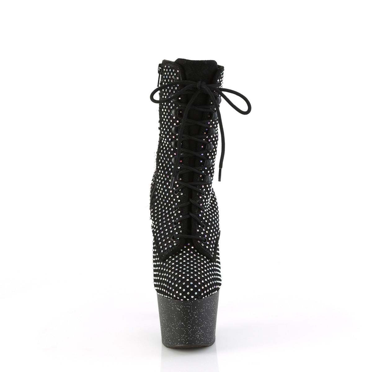 ADORE-1020RM 7" Heel, 2 3/4" PF Lace-Up RS Mesh Ankle Boot, Side Zip