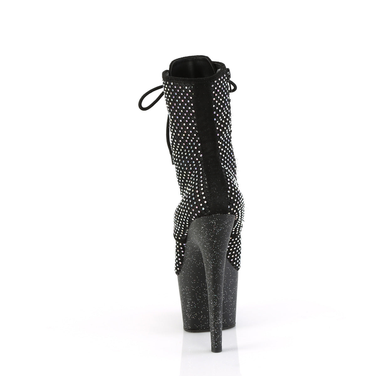 ADORE-1020RM 7" Heel, 2 3/4" PF Lace-Up RS Mesh Ankle Boot, Side Zip