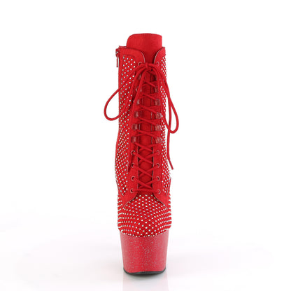 ADORE-1020RM *7" Heel, 2 3/4" PF Lace-Up RS Mesh Ankle Boot, Side Zip