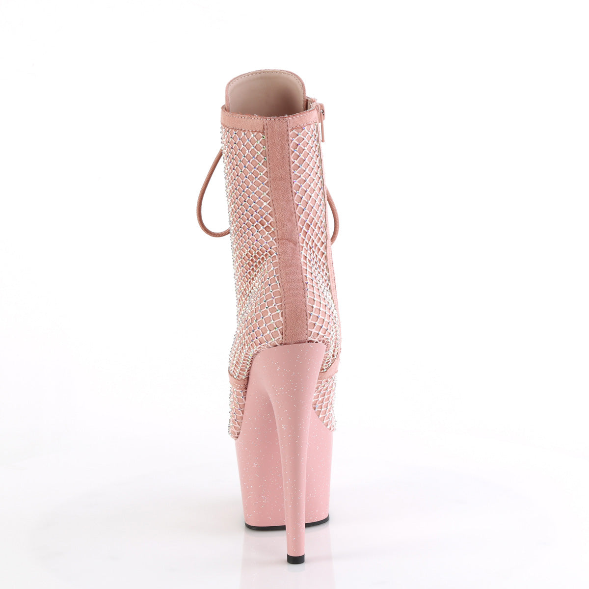 ADORE-1020RM *7" Heel, 2 3/4" PF Lace-Up RS Mesh Ankle Boot, Side Zip