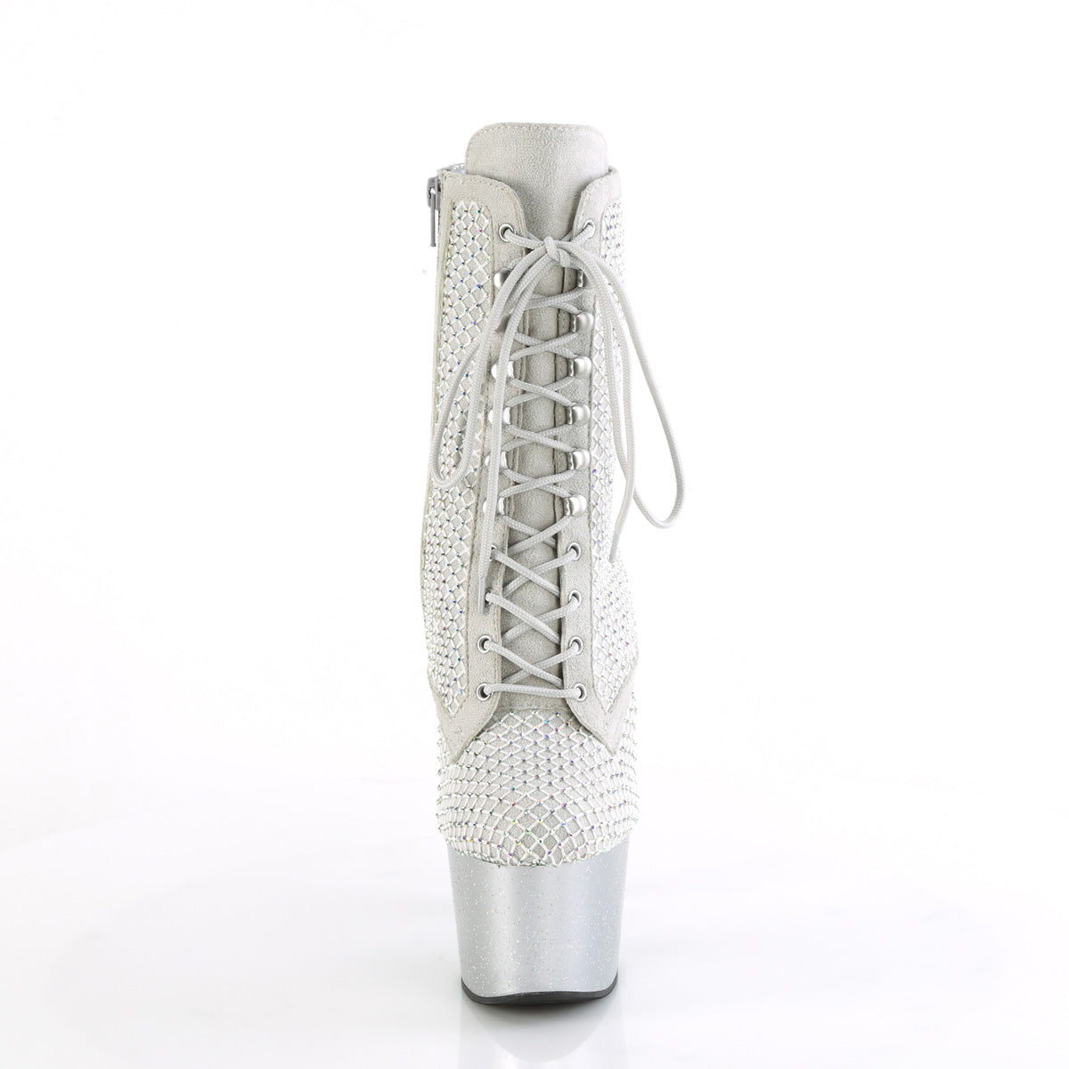ADORE-1020RM *7" Heel, 2 3/4" PF Lace-Up RS Mesh Ankle Boot, Side Zip