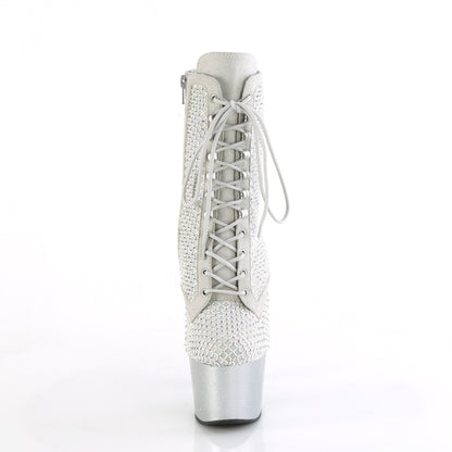 ADORE-1020RM *7" Heel, 2 3/4" PF Lace-Up RS Mesh Ankle Boot, Side Zip