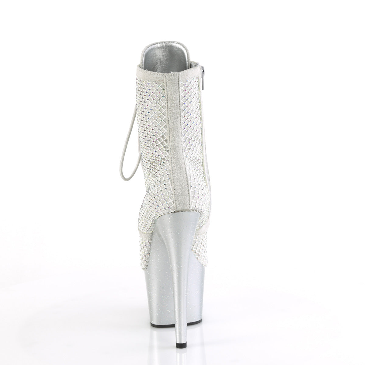 ADORE-1020RM *7" Heel, 2 3/4" PF Lace-Up RS Mesh Ankle Boot, Side Zip