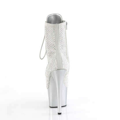 ADORE-1020RM *7" Heel, 2 3/4" PF Lace-Up RS Mesh Ankle Boot, Side Zip