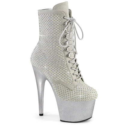 ADORE-1020RM *7" Heel, 2 3/4" PF Lace-Up RS Mesh Ankle Boot, Side Zip