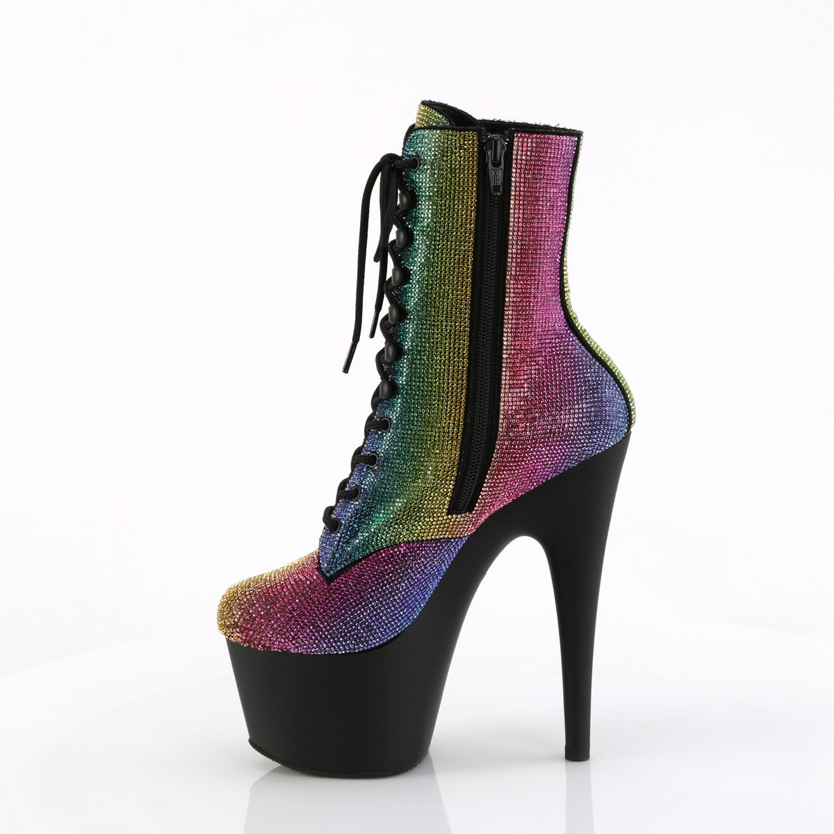 ADORE-1020RS *7" Heel , 2 3/4" PF RS Embellished Ankle Boot, Side Zip
