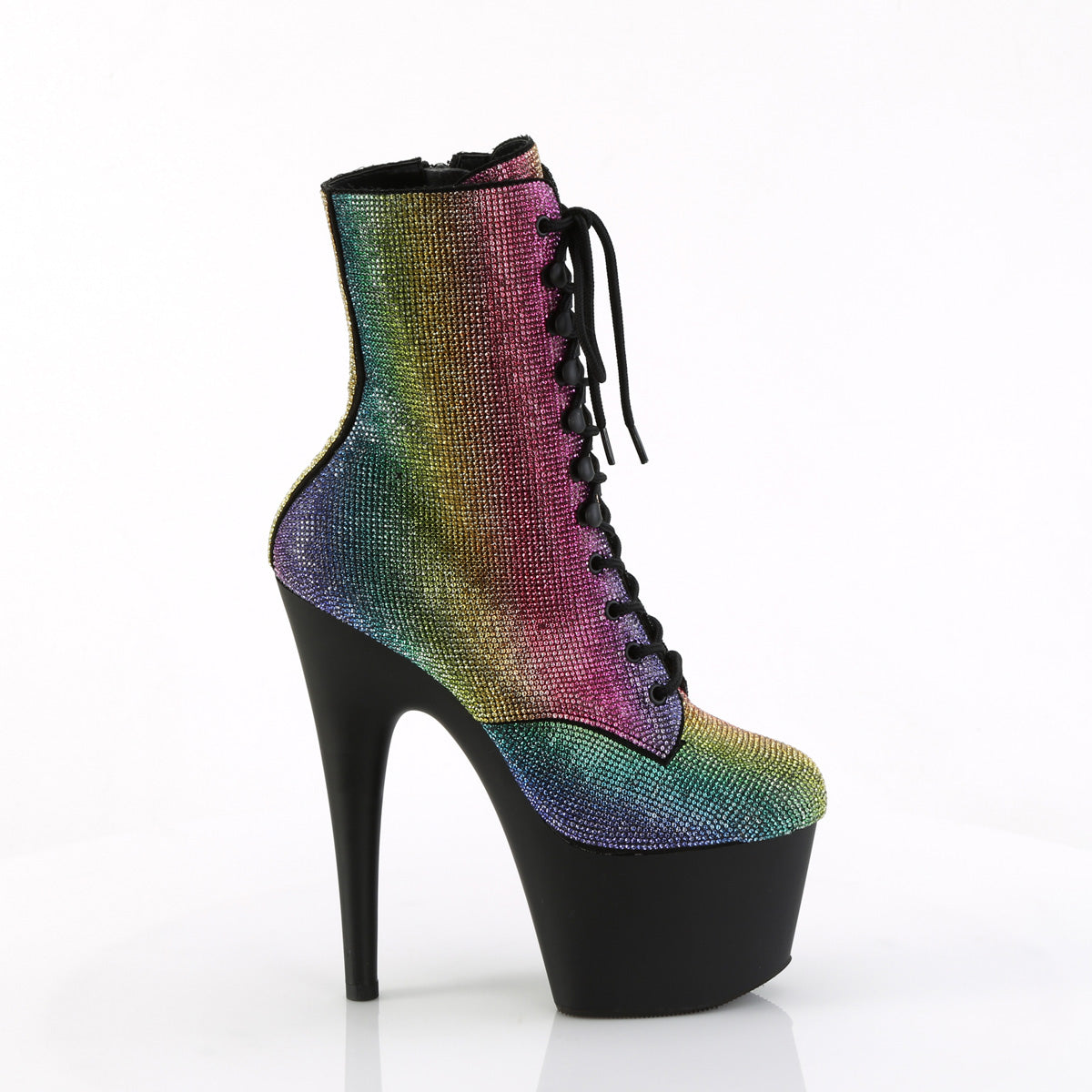 ADORE-1020RS *7" Heel , 2 3/4" PF RS Embellished Ankle Boot, Side Zip