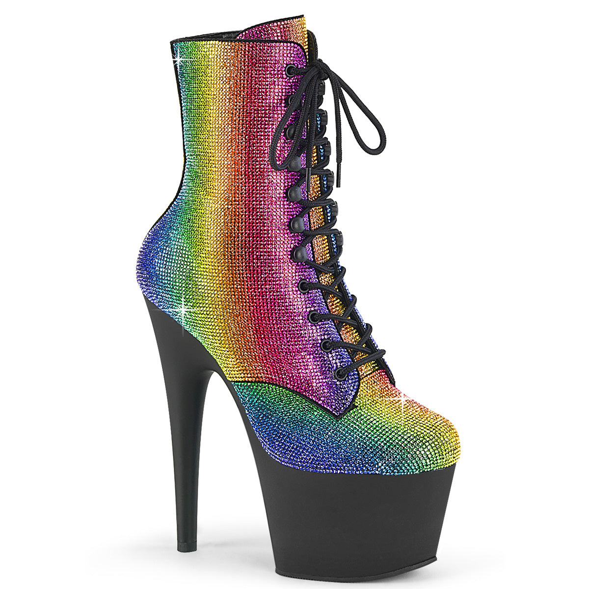 ADORE-1020RS *7" Heel , 2 3/4" PF RS Embellished Ankle Boot, Side Zip
