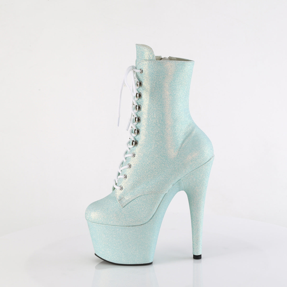 ADORE-1020SDG *7" Heel, 2 3/4" PF Lace-Up Front Ankle Boot, Side Zip