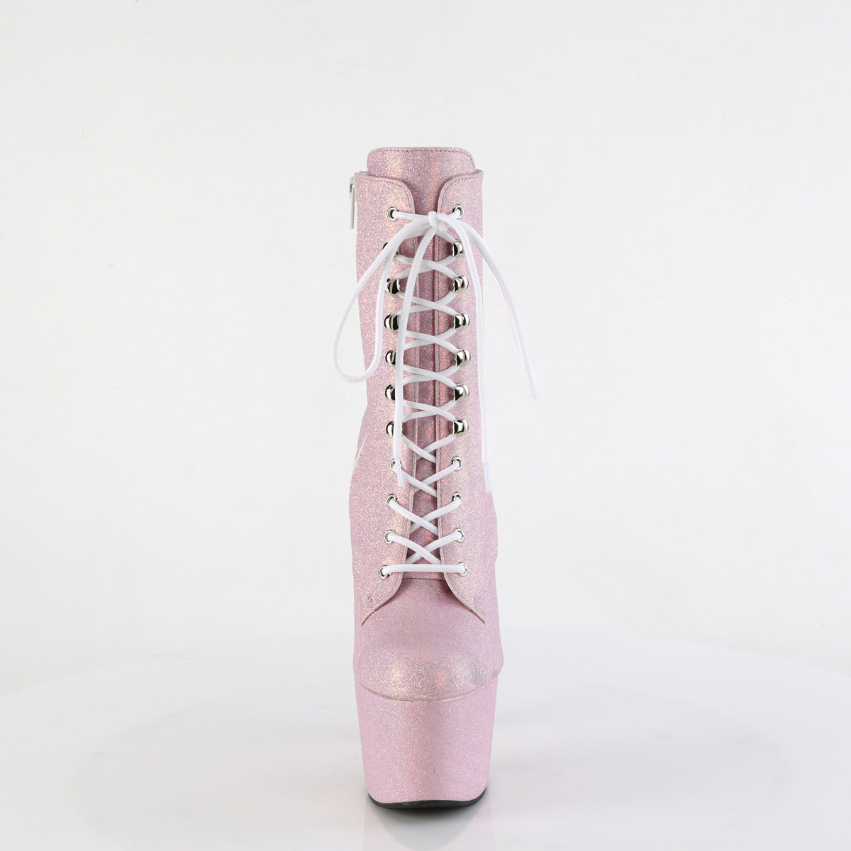 ADORE-1020SDG *7" Heel, 2 3/4" PF Lace-Up Front Ankle Boot, Side Zip