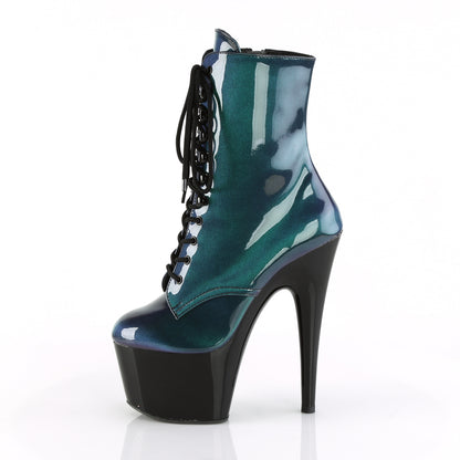 ADORE-1020SHG 7" Heel, 2 3/4" PF Lace-Up Ankle Boot, Side Zip