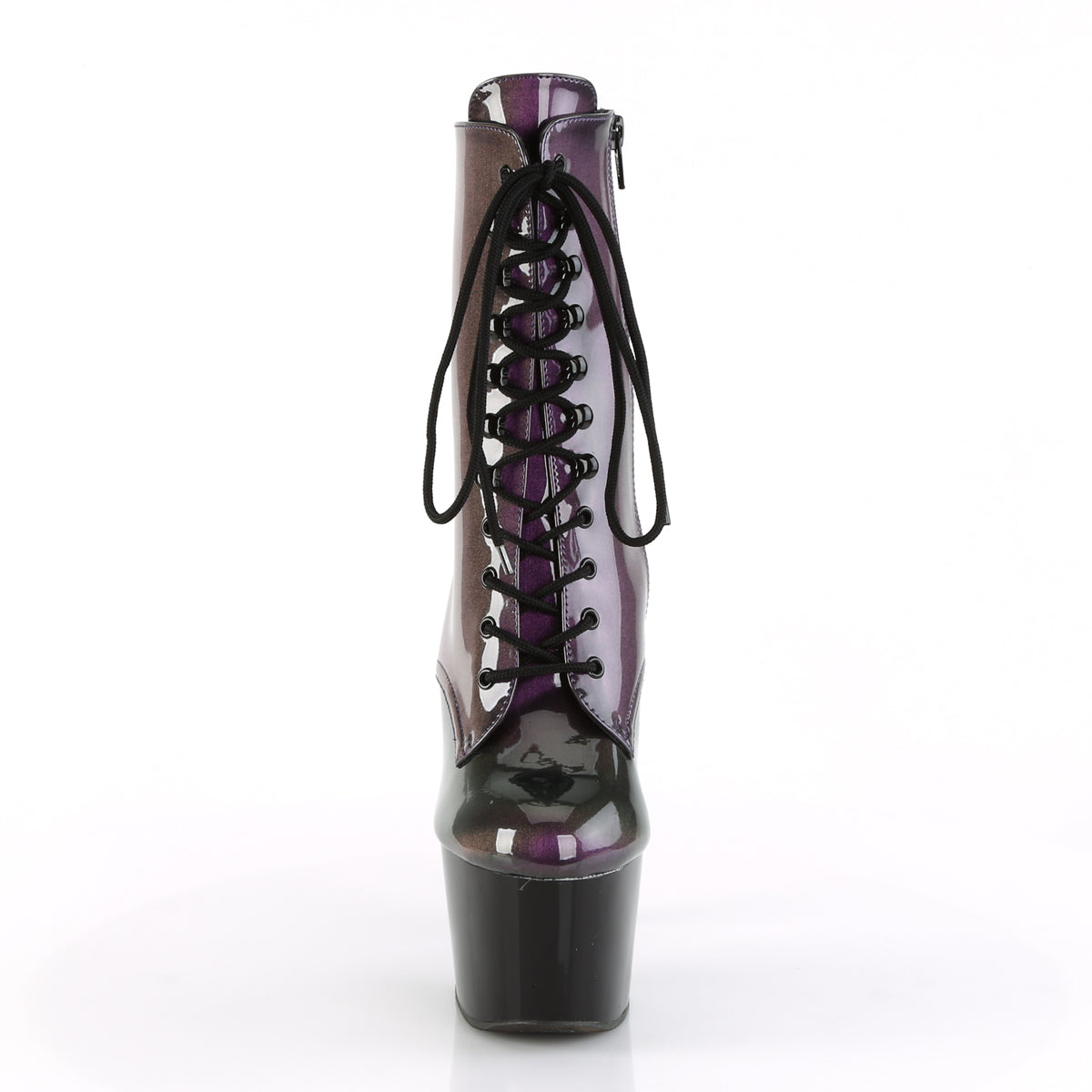 ADORE-1020SHG 7" Heel, 2 3/4" PF Lace-Up Ankle Boot, Side Zip