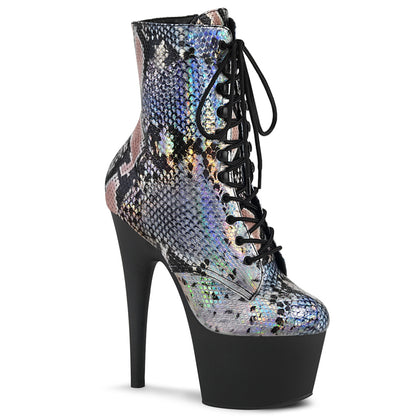 ADORE-1020SP *7" Heel, 2 3/4" PF Lace-Up Front Ankle Boot, Side Zip