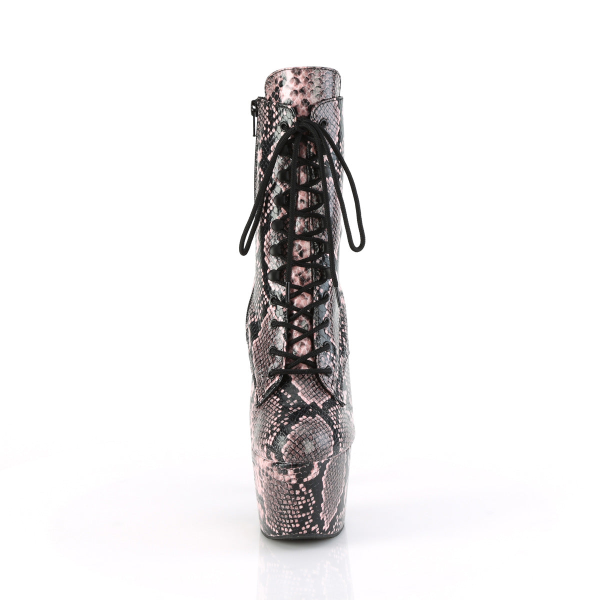 ADORE-1020SPWR *7" Heel, 2 3/4" PF Lace-Up Mid Calf Boot, Side Zip