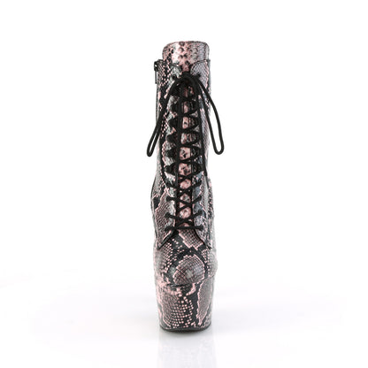 ADORE-1020SPWR *7" Heel, 2 3/4" PF Lace-Up Mid Calf Boot, Side Zip