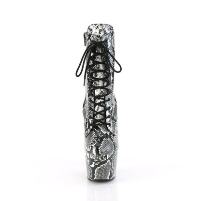 ADORE-1020SPWR *7" Heel, 2 3/4" PF Lace-Up Mid Calf Boot, Side Zip