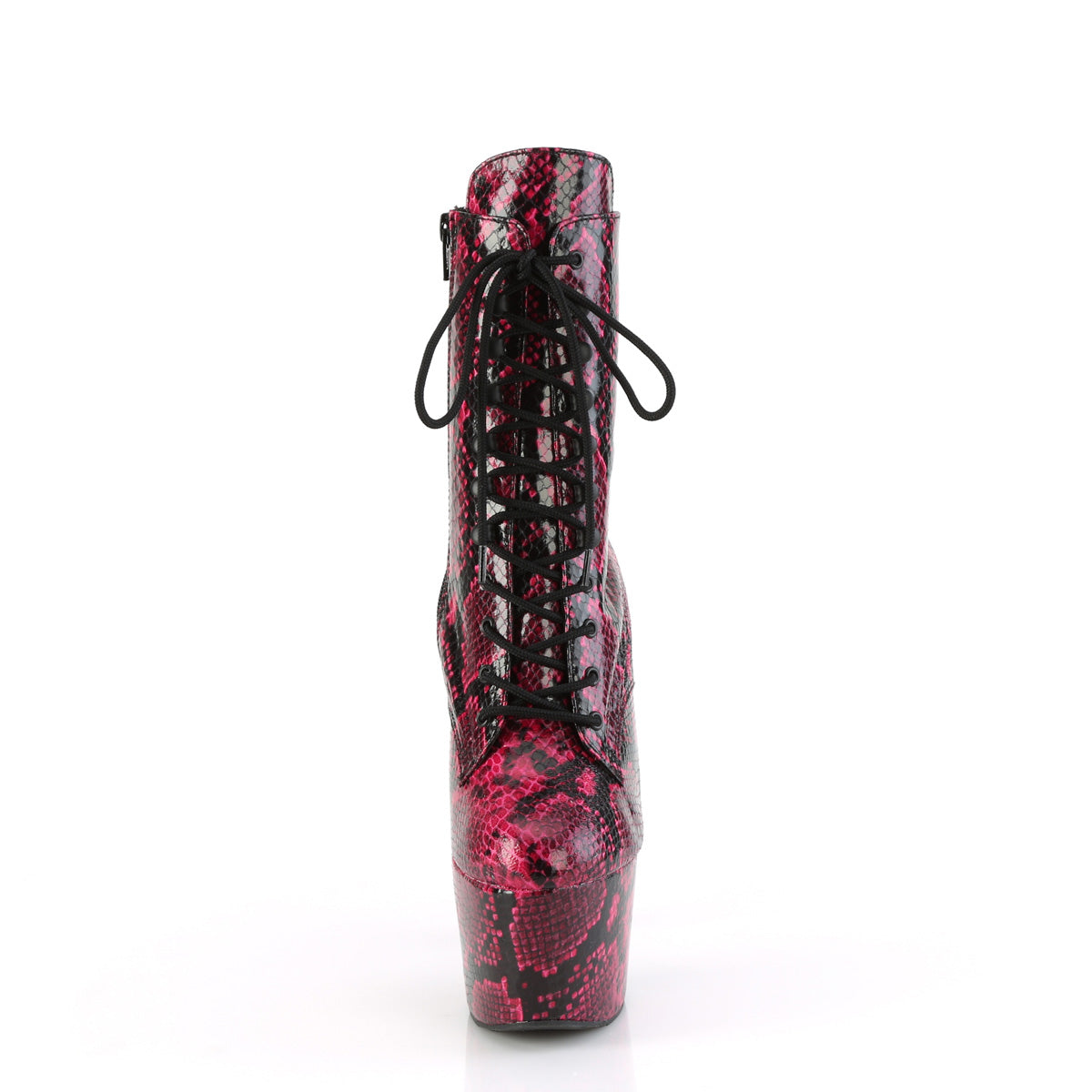ADORE-1020SPWR *7" Heel, 2 3/4" PF Lace-Up Mid Calf Boot, Side Zip