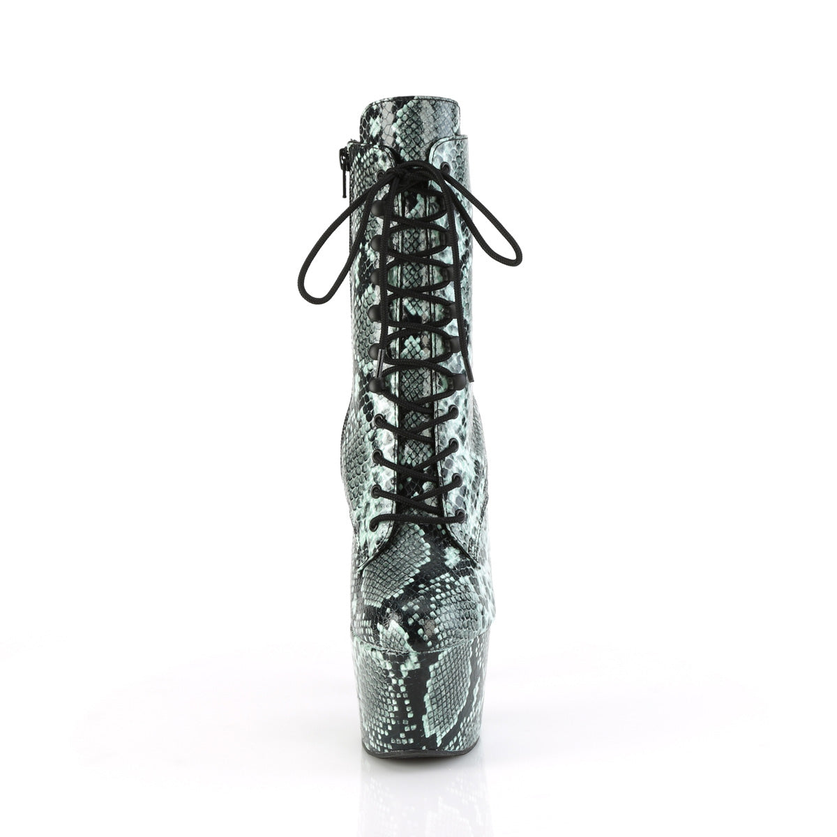 ADORE-1020SPWR *7" Heel, 2 3/4" PF Lace-Up Mid Calf Boot, Side Zip