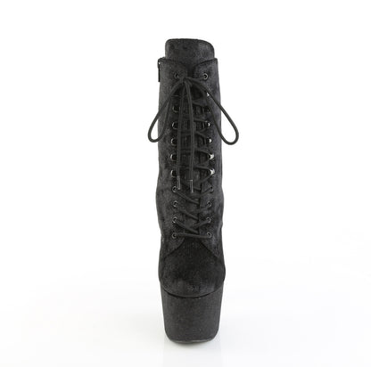 ADORE-1020WR 7" Heel, 2 3/4" PF Lace-Up Front Ankle Boot, Side Zip