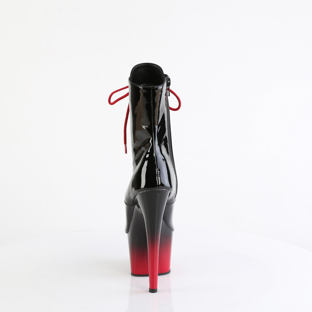 ADORE-1021BR-H *7" Heel, 2 3/4" PF Peep Toe Lace-Up Ankle Boot, Side Zip