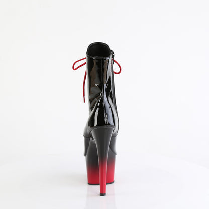ADORE-1021BR-H *7" Heel, 2 3/4" PF Peep Toe Lace-Up Ankle Boot, Side Zip