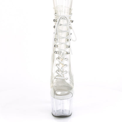 ADORE-1021C *7"  Heel, 2 3/4" PF Peep Toe Lace-Up Front Ankle Boot