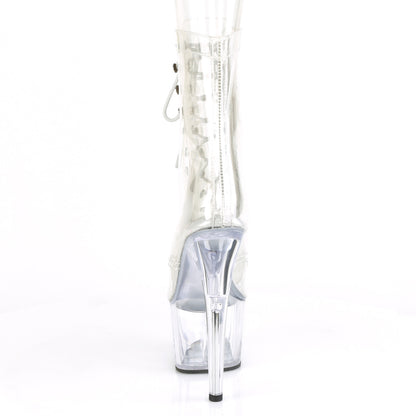 ADORE-1021C *7"  Heel, 2 3/4" PF Peep Toe Lace-Up Front Ankle Boot