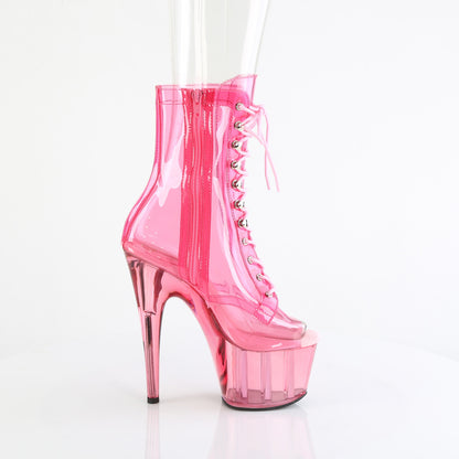 ADORE-1021C-T 7" Heel, 2 3/4" PF Peep Toe Lace-Up Front Ankle Boot